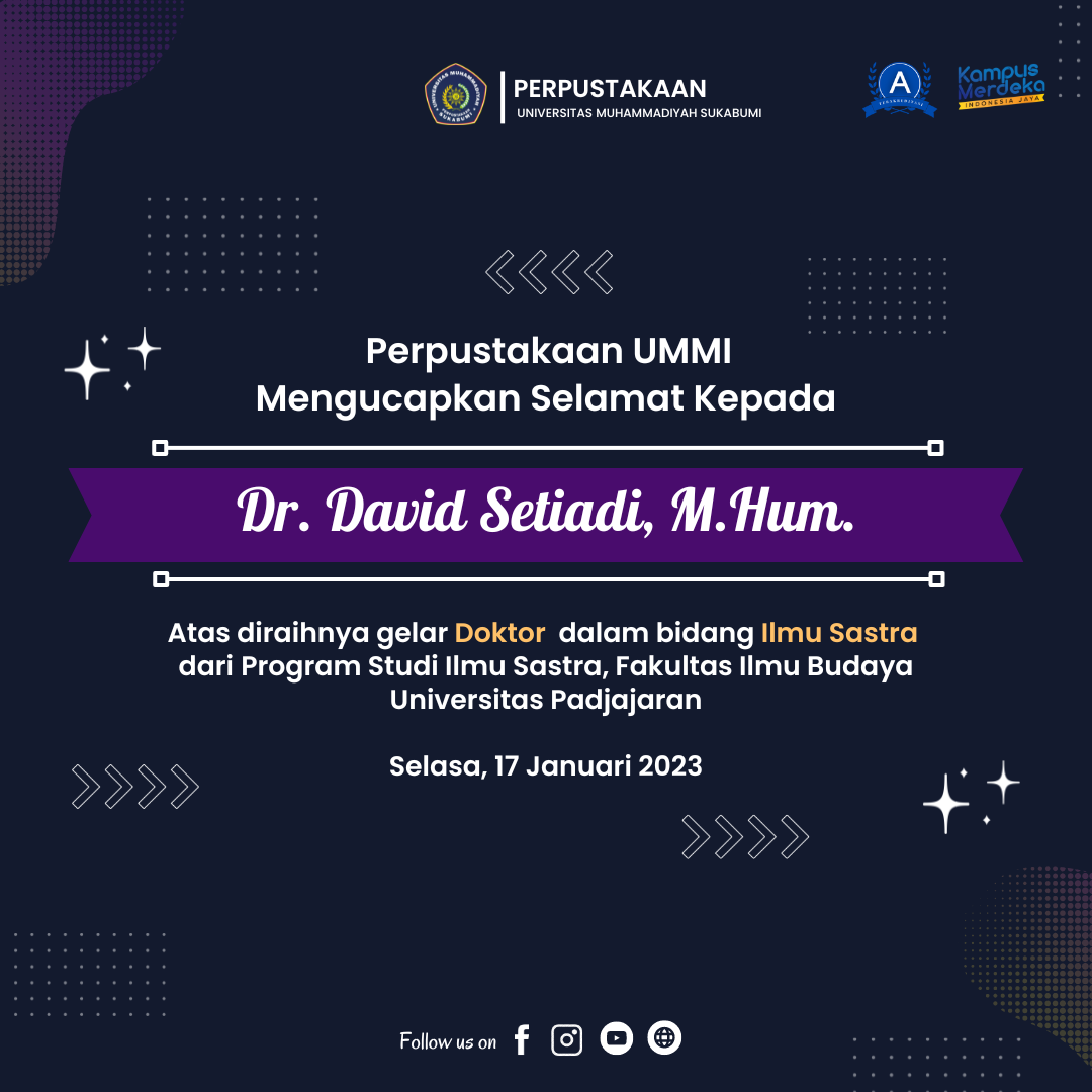Selamat & Sukses Dr. David Setiadi, M.Hum.