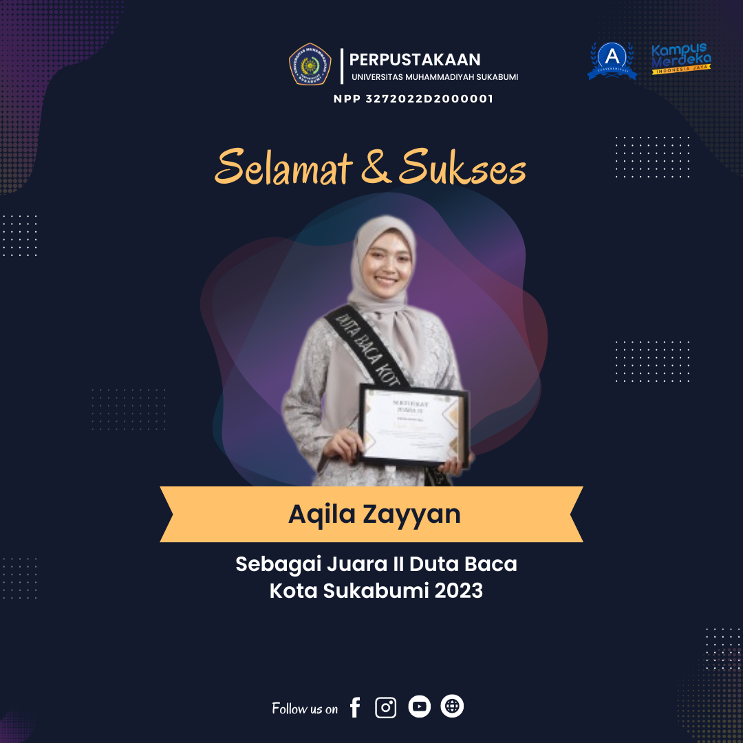 Selamat dan Sukses Aqila Zayyan Sebagai Juara II Duta Baca Kota Sukabumi