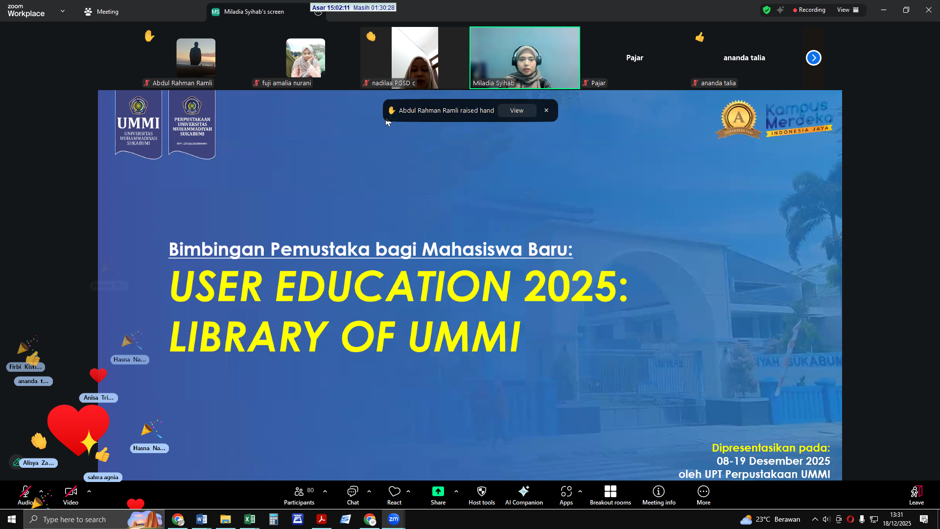User Education UMMI 2025 Minggu Ke-2: Perpustakaan UMMI Bekali Pemustaka Baru dari 9 Program Studi